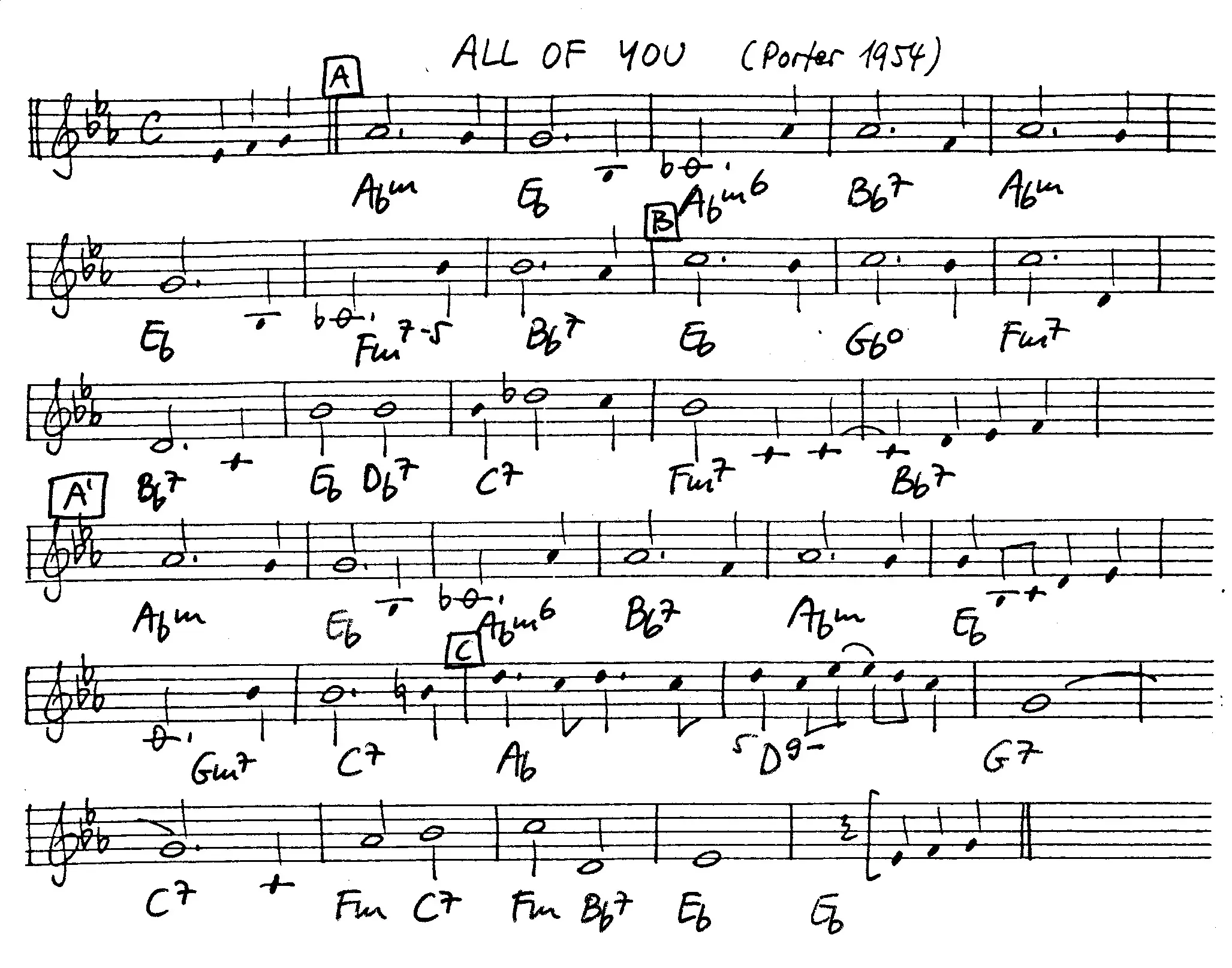 all of you partition gratuite - Offerte par The Jungle Jazz Band